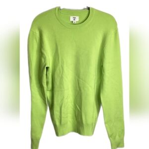 Mode Of One Men's Bright Green Crewneck Boxy Lime Green Sweater Size Small NWT
